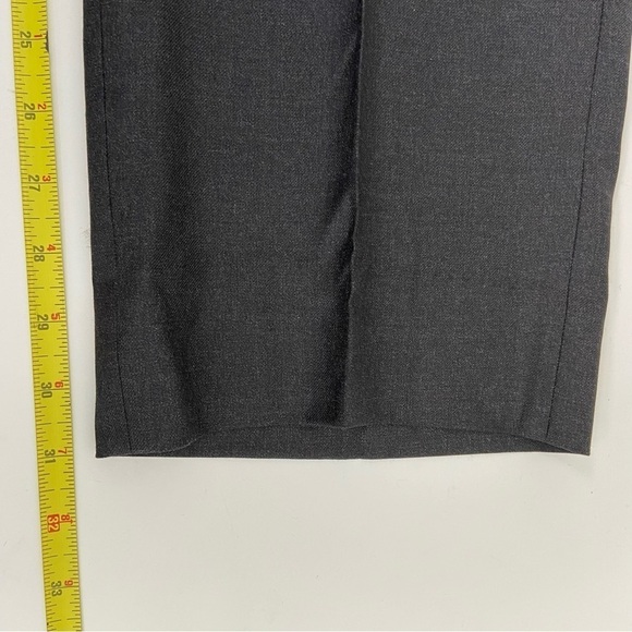 Santorelli Roma Flat Front Wool Dress Pants in Charcoal - Picture 13 of 13